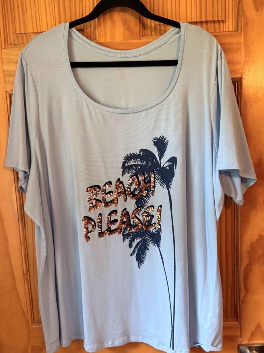 Womens "Blue & Blingy", Sz 24/26 Lightweight Beachy Top